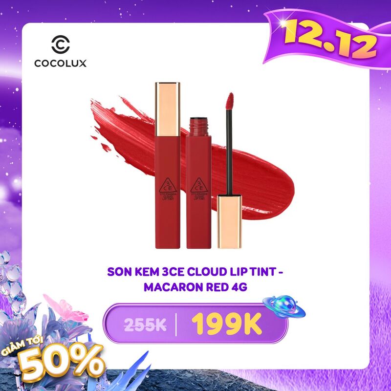 Son Kem 3CE Cloud Lip Tint - Macaron Red 4g