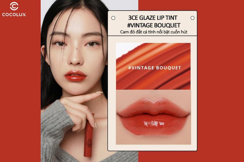 Son kem 3CE Glaze Lip Tint #Vintage Bouquet