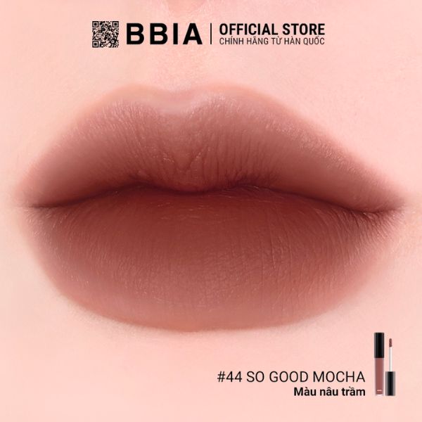 Son Kem BBIA Last Velvet Lip Tint 5g - Dusk Edition Màu 44 - So Good Mocha: Nâu Trầm