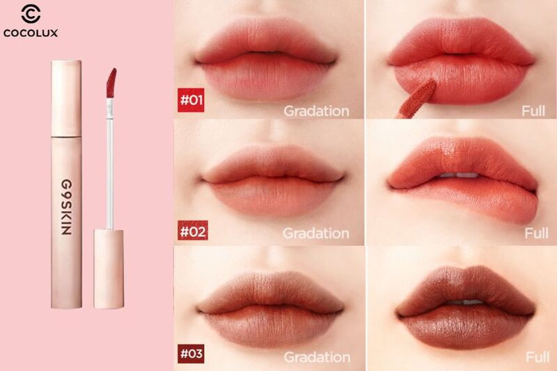 Son kem G9Skin First V-Fit Velvet Tint với những gam m&agrave;u ấn tượng