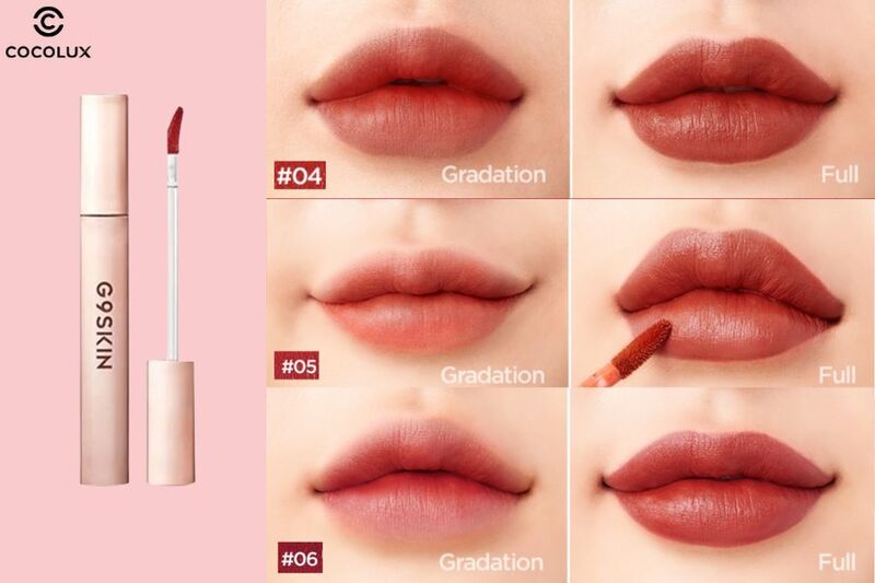 Son kem G9Skin First V-Fit Velvet Tint m&agrave;u 04, 05 v&agrave; 06