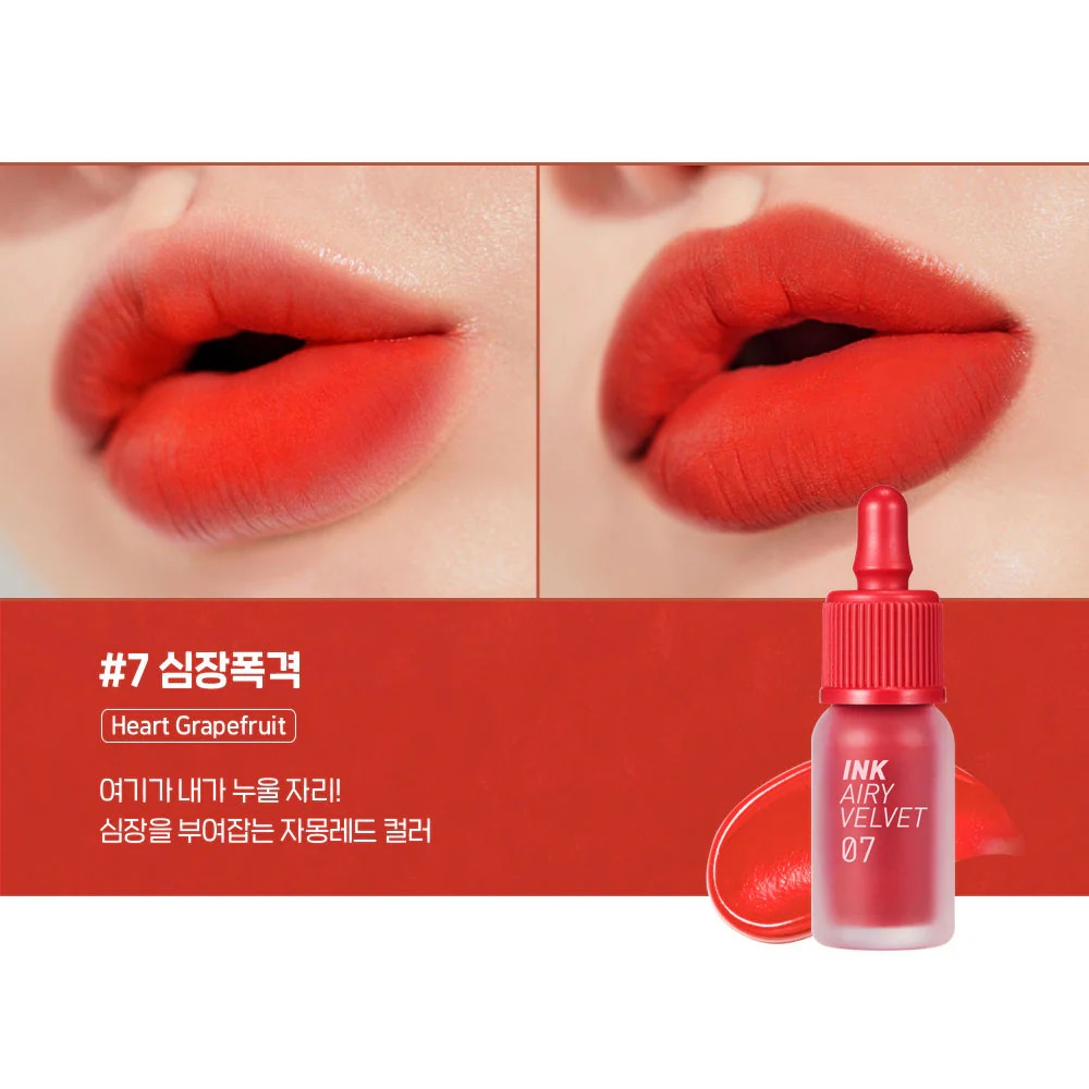 Son Kem Peripera Ink Airy Velvet - 07 Heart Grapefruit