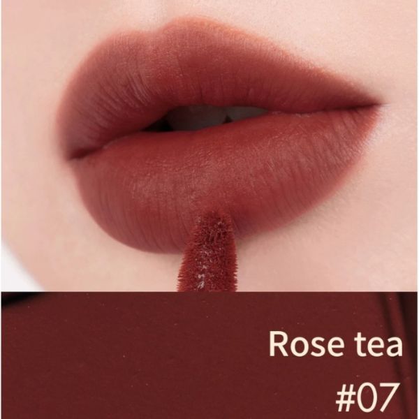 Son kem Romand Milk Tea Velvet Tint - 07- Rose tea: Màu cam hồng trà