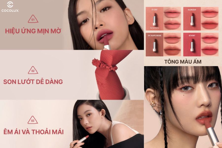 Son thỏi 3CE Cashmere Hug Lipstick