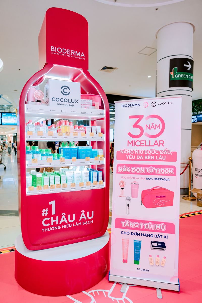 Gian hàng Bioderma tại sự kiện với sản phẩm chính hãng và ưu đãi hấp dẫn
