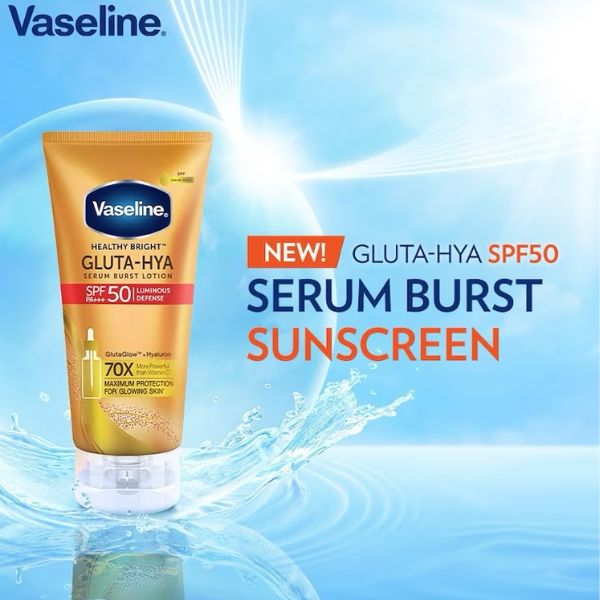 Sữa Dưỡng Thể Vaseline Gluta-Hya Serum Burst Sunscreen SPF50 PA+++ 260ml