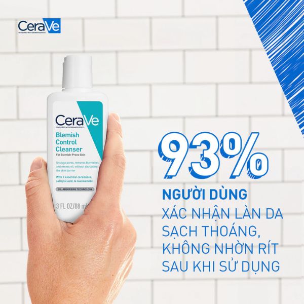 Sữa Rửa Mặt Cerave Blemish Control Cleanser Cho Da Dầu Mụn 88ml