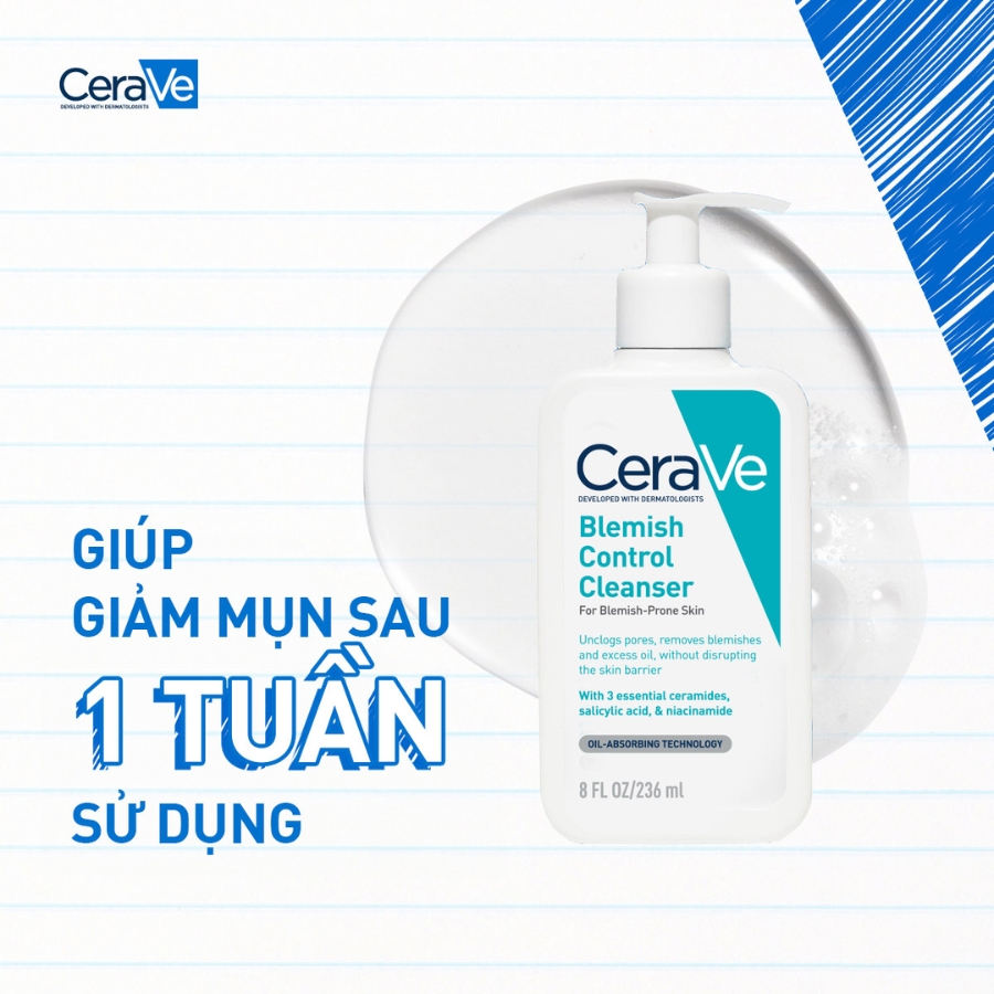 Sữa Rửa Mặt CeraVe Giúp Ngừa Mụn 236ml