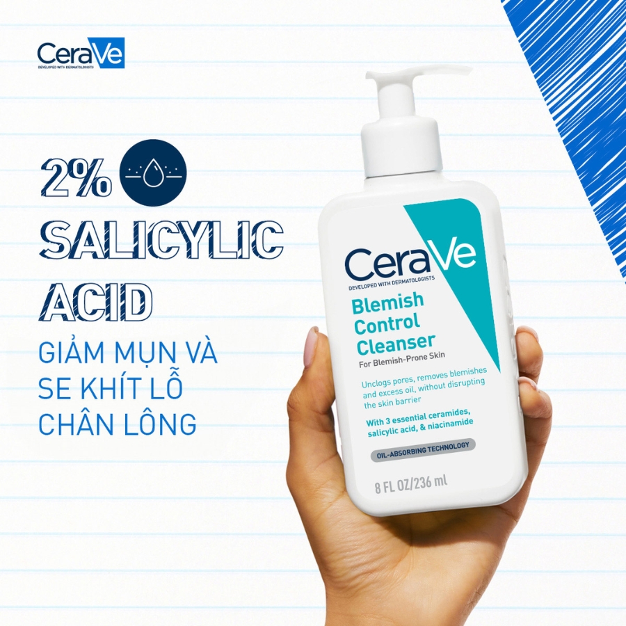 Sữa Rửa Mặt CeraVe Giúp Ngừa Mụn 236ml