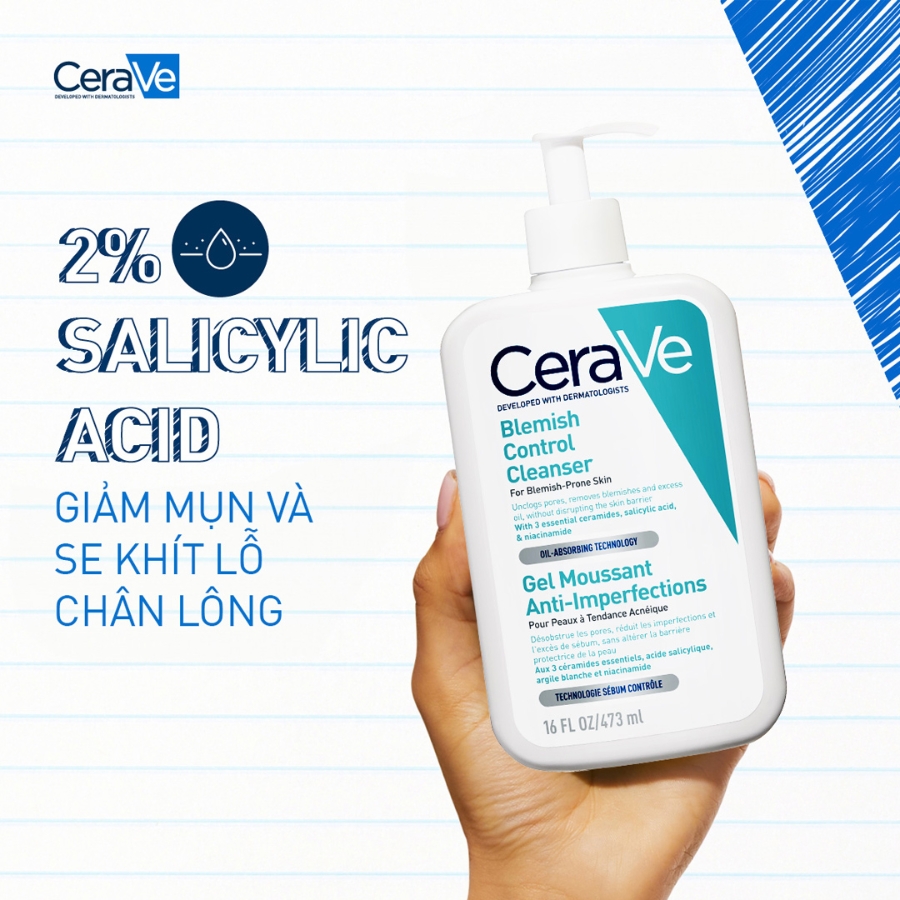 Sữa Rửa Mặt CeraVe Giúp Ngừa Mụn 473ml