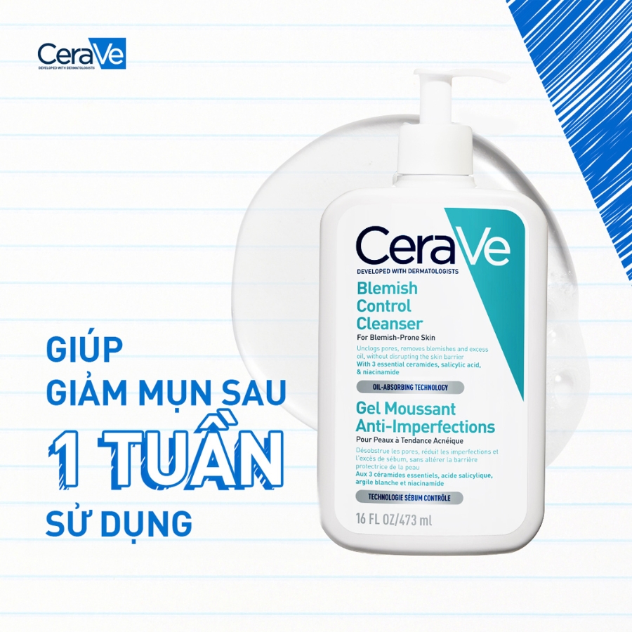 Sữa Rửa Mặt CeraVe Giúp Ngừa Mụn 473ml