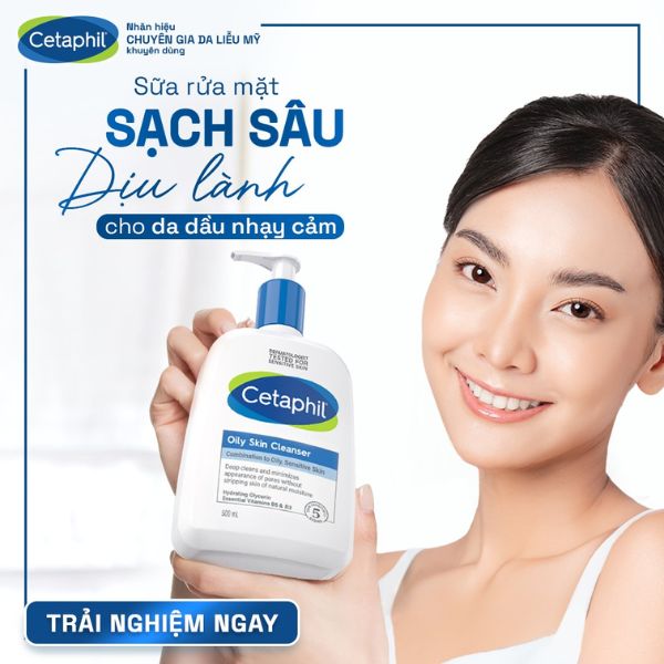 Sữa Rửa Mặt Cetaphil Oily Skin Cleanser Dịu Lành Cho Da Dầu Nhạy Cảm 500ml