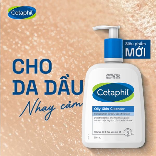 Sữa Rửa Mặt Cetaphil Oily Skin Cleanser Dịu Lành Cho Da Dầu Nhạy Cảm 500ml