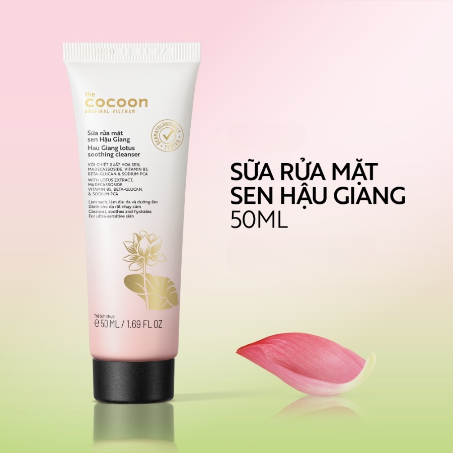 Mô tả sữa rửa mặt Cocoon Sen Hậu Giang 50ml