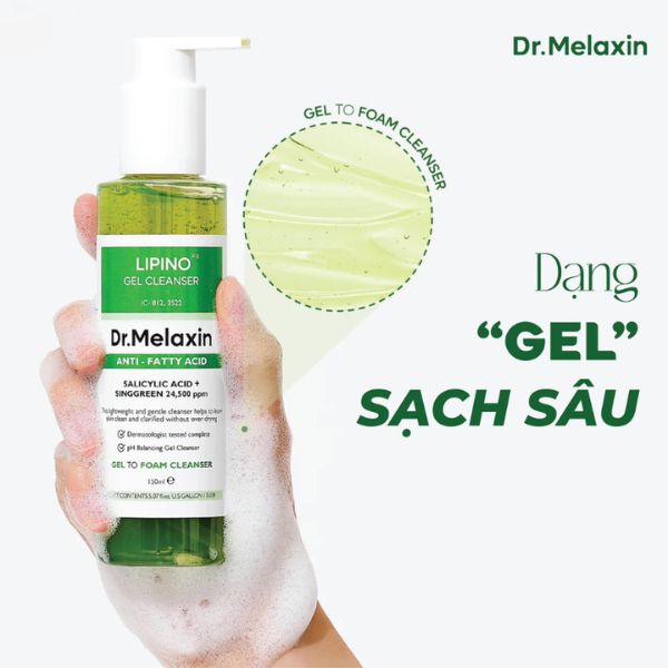 Sữa Rửa Mặt Dr.Melaxin Lipino Anti-Fatty Acid Gel Cleanser