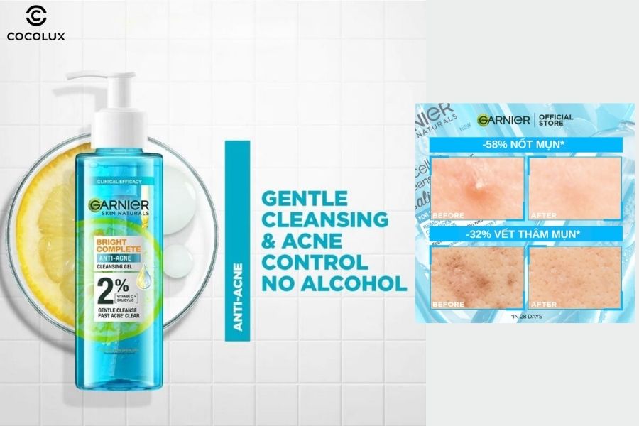 Sữa rửa mặt Garnier Bright Complete Anti-Acne