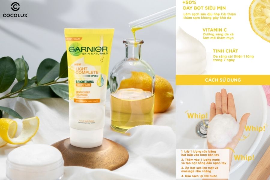Sữa rửa mặt Garnier Vitamin C Yuzu Lemon dạng bọt