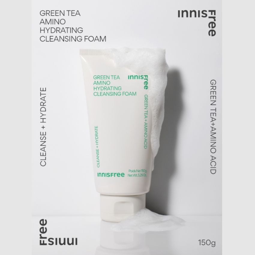Sữa Rửa Mặt Innisfree Green Tea Amino Acid Hydrating 150g - Trà Xanh
