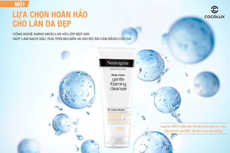 Sữa Rửa Mặt Neutrogena L&agrave;m Sạch & Kiểm So&aacute;t Nhờn c&oacute; khả năng loại bỏ 99% bụi bẩn v&agrave; bụi mịn tr&ecirc;n da