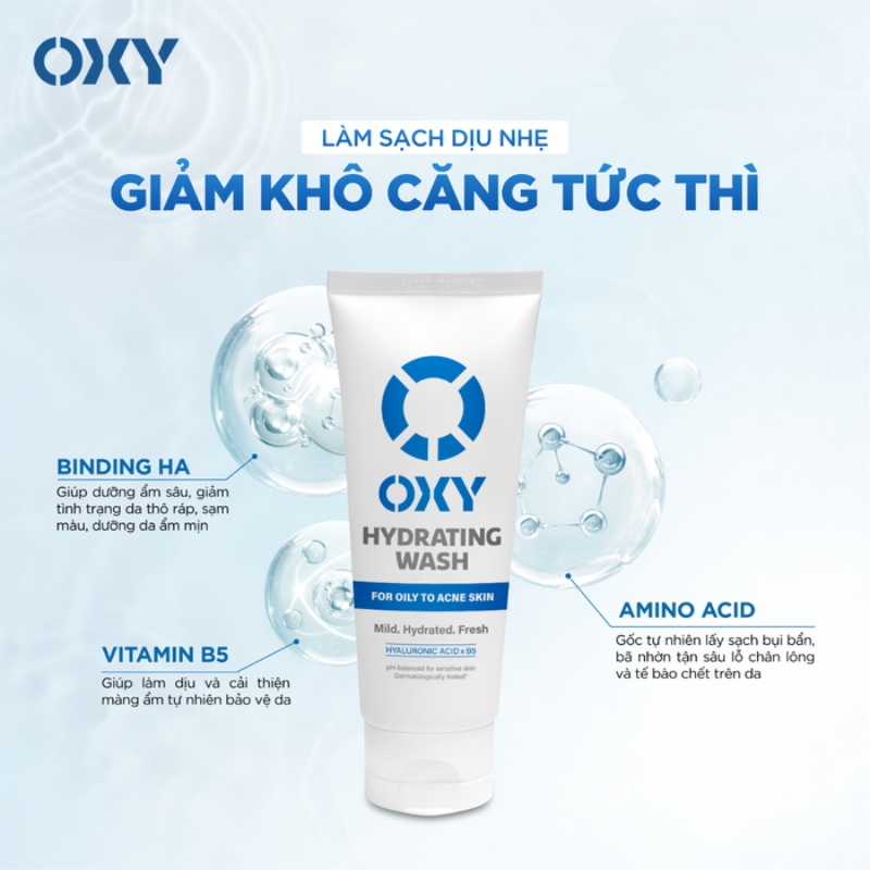 Sữa Rửa Mặt Oxy Oil Hydrating Wash Cho Da Thuờng, Khô Nhạy Cảm 100g