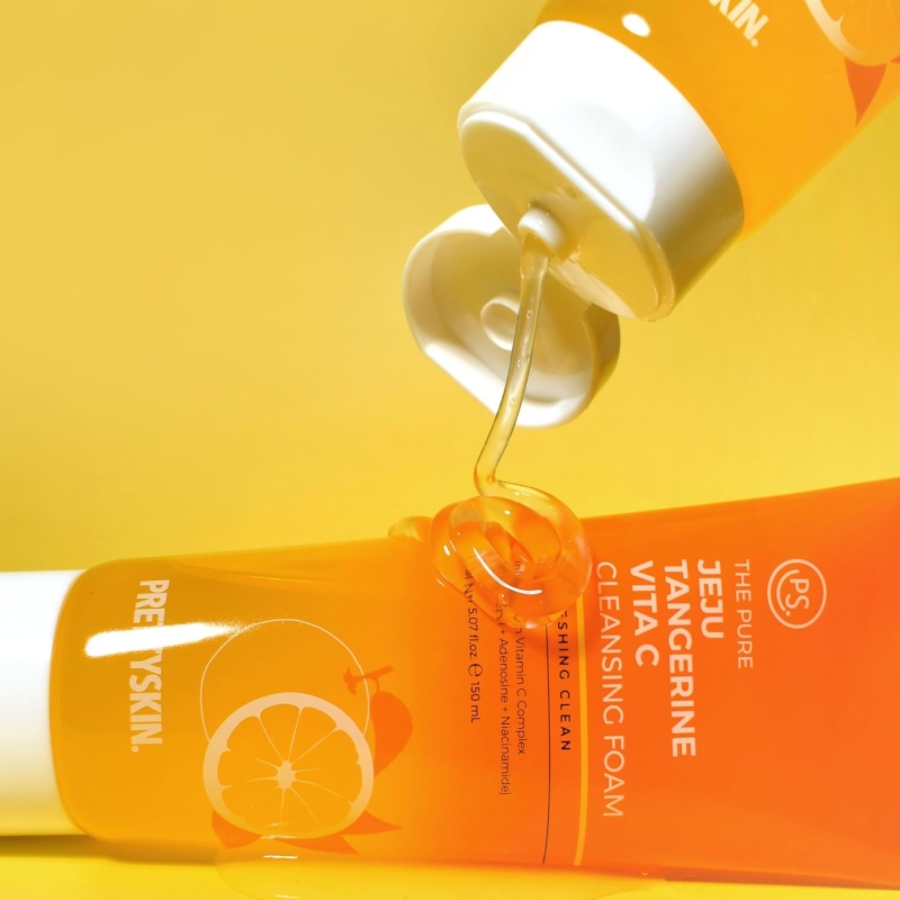 Sữa Rửa Mặt Prettyskin The Pure Jeju Tangerine Vita C Cleansing Foam 150ml