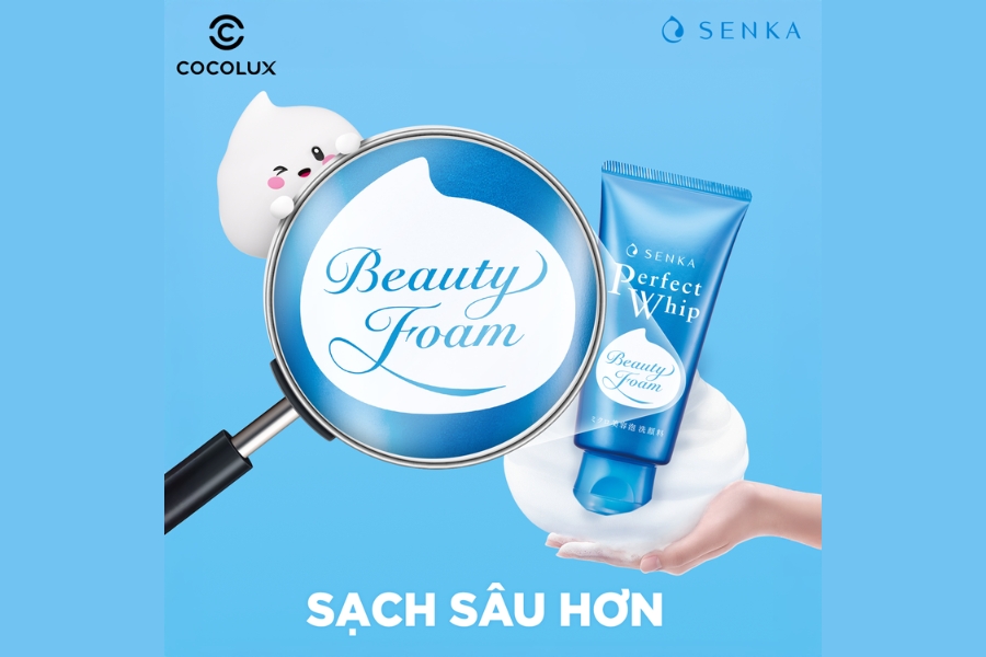 Sữa rửa mặt Senka Perfect Whip n&acirc;ng cấp khả năng l&agrave;m sạch chuy&ecirc;n s&acirc;u