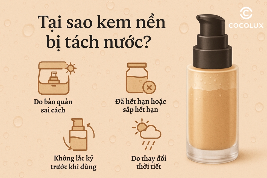 Những lý do khiến kem nền bị tách nước