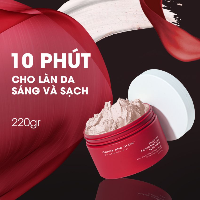 Tẩy Tế Bào Chết Body Grace And Glow Rouge 540 Brightening Clay Body Scrub 220g