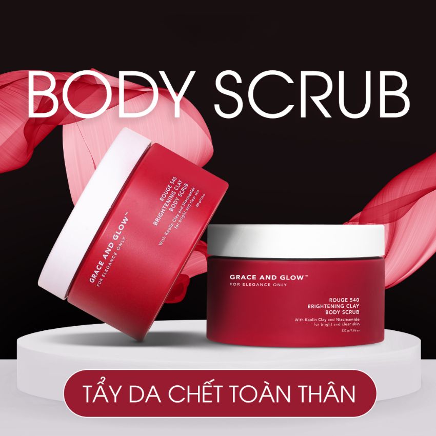 Tẩy Tế Bào Chết Body Grace And Glow Rouge 540 Brightening Clay Body Scrub 220g