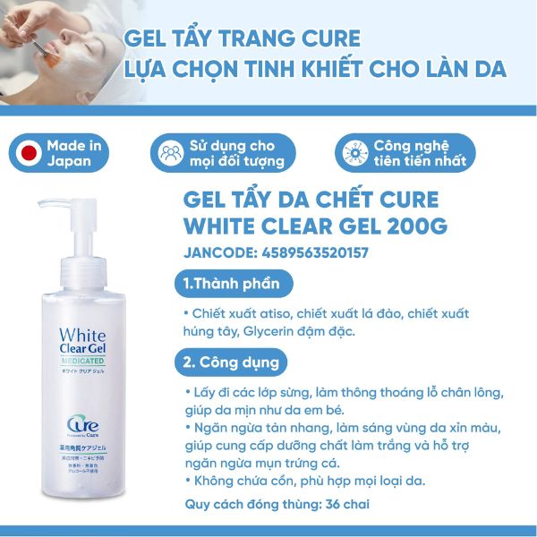 Tẩy Tế Bào Chết Cure White Clear Gel 100g