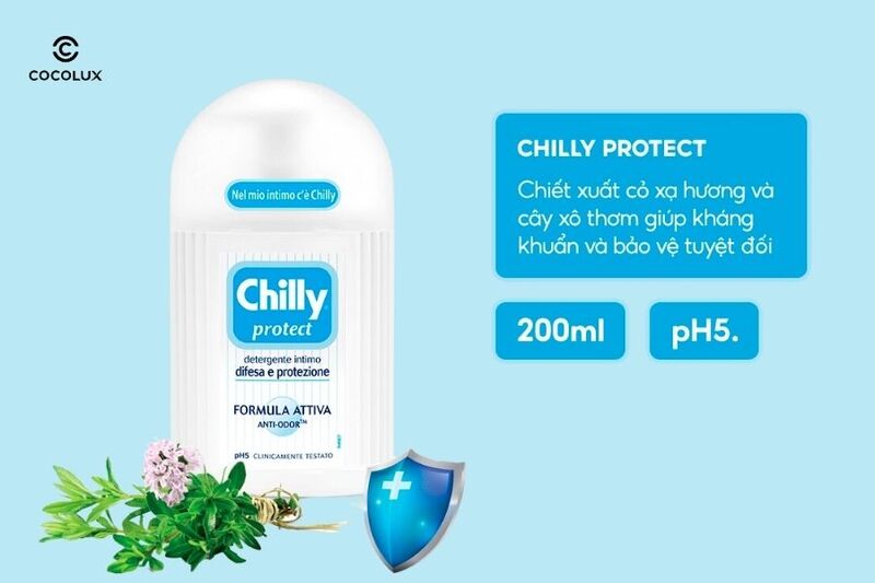 Thành phần chính của dung dịch vệ sinh phụ nữ Chilly màu xanh dương