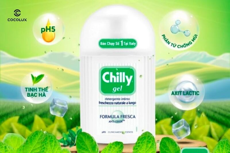 Thành phần chính của dung dịch vệ sinh phụ nữ Chilly màu xanh lá cây