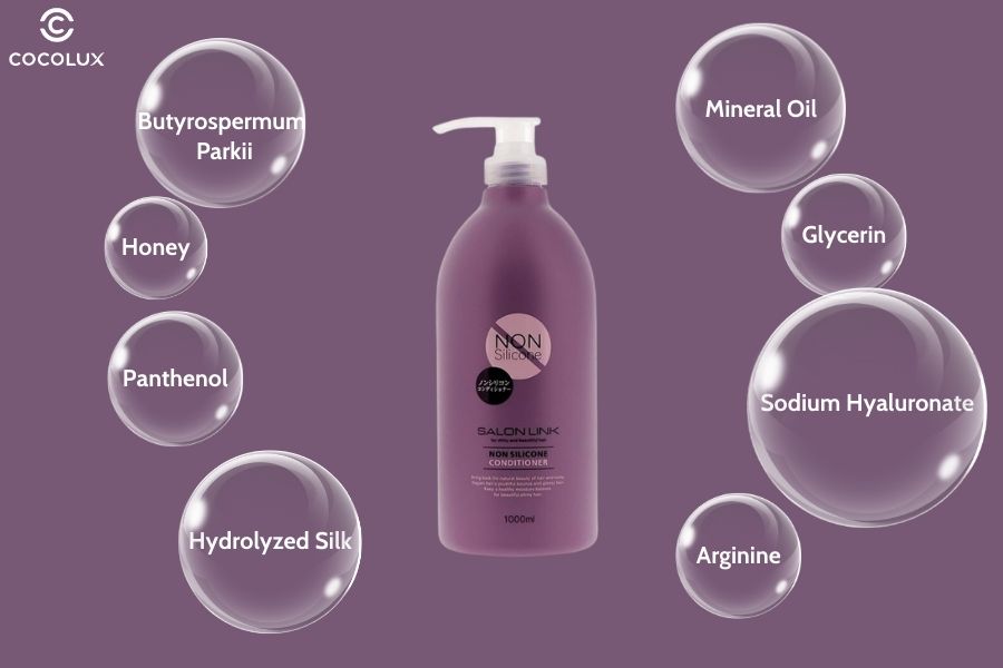 Th&agrave;nh phần ch&iacute;nh của dầu xả Salon Link Non-Silicone Conditioner