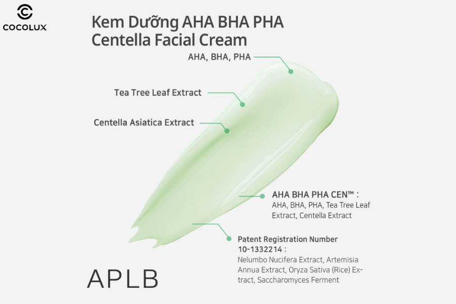 Kết cấu của kem dưỡng APLB AHA BHA PHA Centella Facial Cream