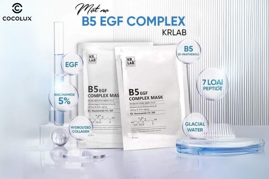 Thành phần chính của mặt nạ Kr.Lab+ B5 EGF Complex cấp ẩm phục hồi