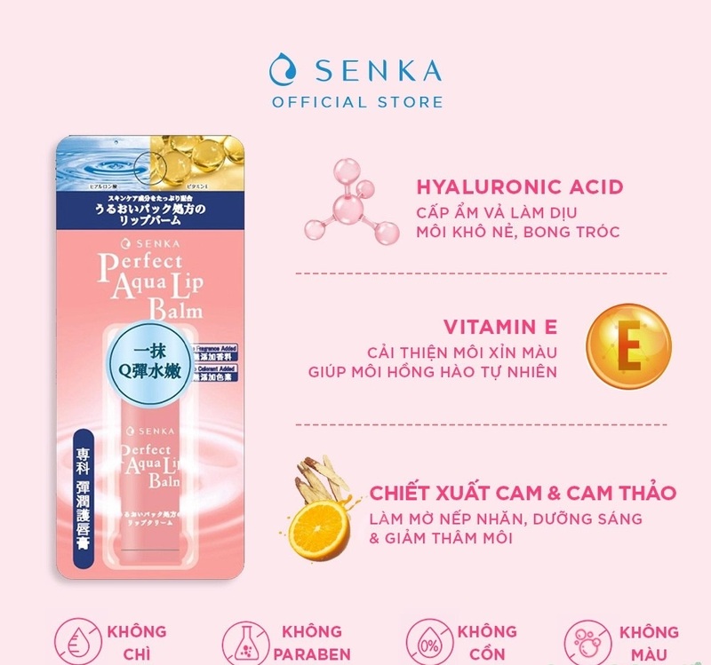 Thành phần của ​​Son Dưỡng Senka Perfect Aqua Lip Balm