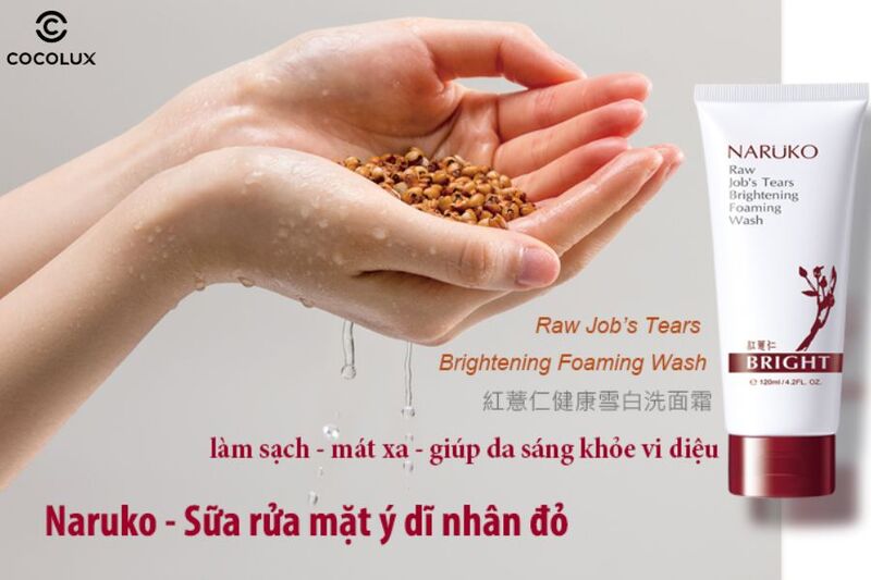 Th&agrave;nh phần hạt &yacute; dĩ trong sữa rửa mặt Naruko &yacute; dĩ Bright