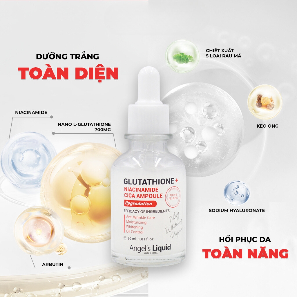 Tinh Chất Angel's Liquid Glutathione + Niacinamide Cica Ampoule 7 Days Whitening Program - Limited Edition