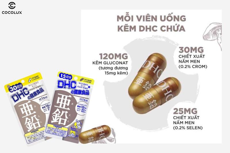 Thành phần chính của viên uống kẽm DHC