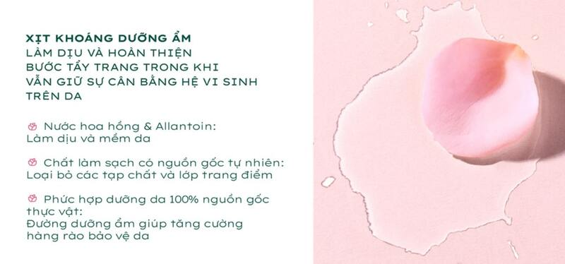 Thành phần xịt khoáng Nuxe Very Rose Refreshing Toning Mist 200ml