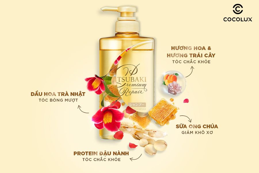 Thành phần của Dầu Gội TSUBAKI Premium Ngăn Ngừa Rụng Tóc