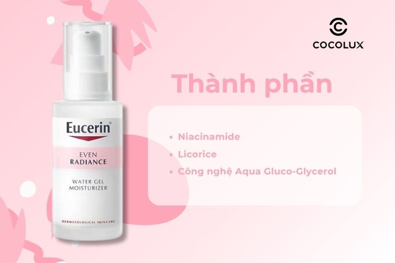 Th&agrave;nh phần ch&iacute;nh của Gel Dưỡng Eucerin L&agrave;m S&aacute;ng Da & Cấp Ẩm Tối Ưu 50ml 