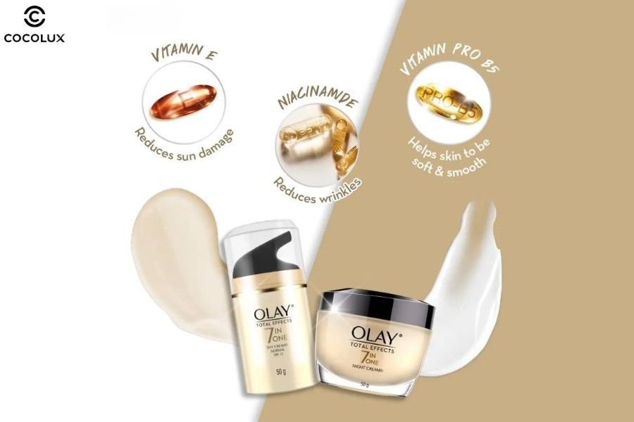 Thành phần chính trong kem dưỡng ẩm Olay Total Effects 7 in One Night Cream