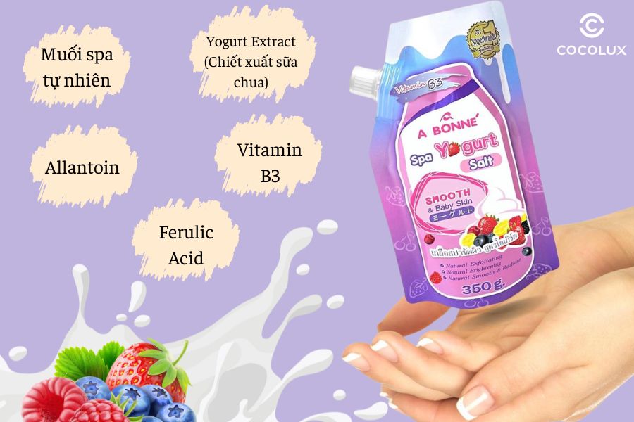 Th&agrave;nh phần Muối Tắm A Bonne Sữa Chua