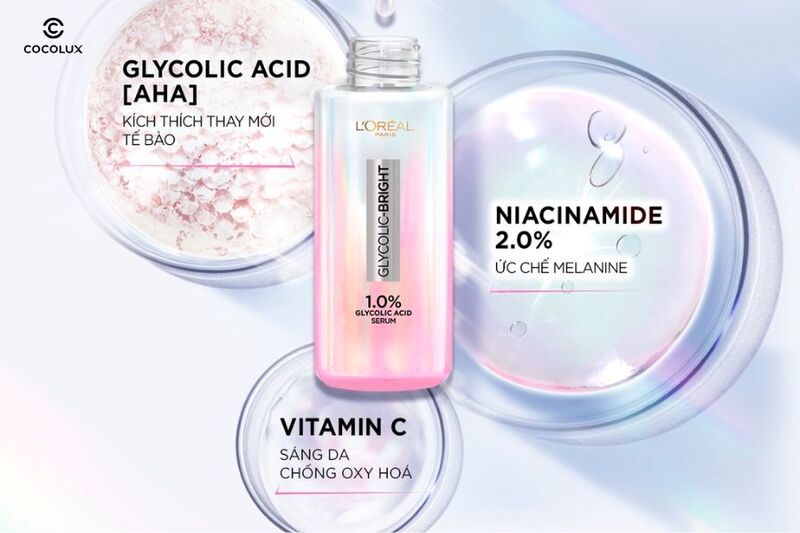 Thành phần nổi bật của Serum L'Oréal Glycolic-Bright 1.0% Glycolic Acid 