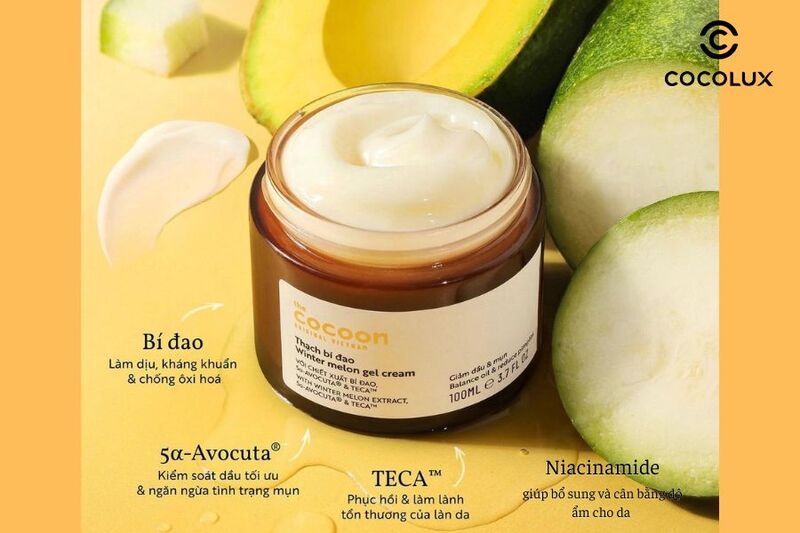 Th&agrave;nh phần thạch b&iacute; đao Cocoon winter melon gel cream