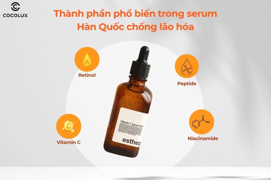 Một số thành phần phổ biến trong serum Hàn Quốc chống lão hoá