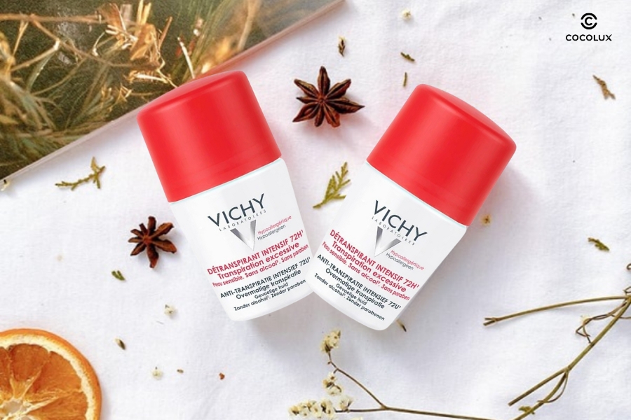 Thiết kế bao b&igrave; của Lăn khử m&ugrave;i Vichy Diệt Khuẩn Detranspirant Intensif 72H