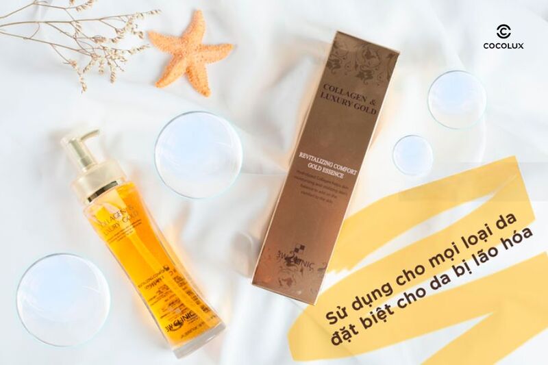 Thiết kế bao bì của Tinh Chất 3W Clinic Collagen & Luxury Gold 