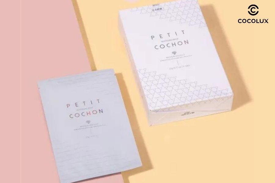Thiết kế bao bì mặt nạ Petit Cochon Whitening Mask Dưỡng Trắng